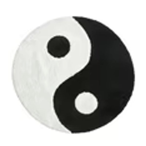 Mainstays 30" x 30" Yin Yang Shaped Rug For Adults, Black & White