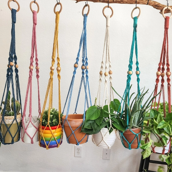 Macrame Plant Hangers, Neutral Combo