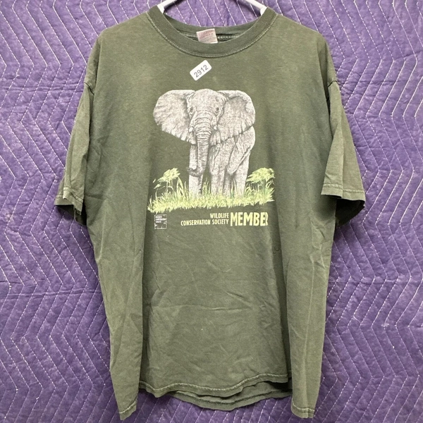 Wildlife Conservation Society Shirt Adult Extra Large Green Short Sleeve Men’s