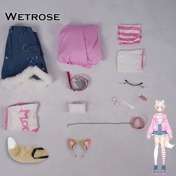 [Wetrose] In Stock Hololive EN Fuwawa Mococo Casual Daily Dress Outfit Cosplay Costume