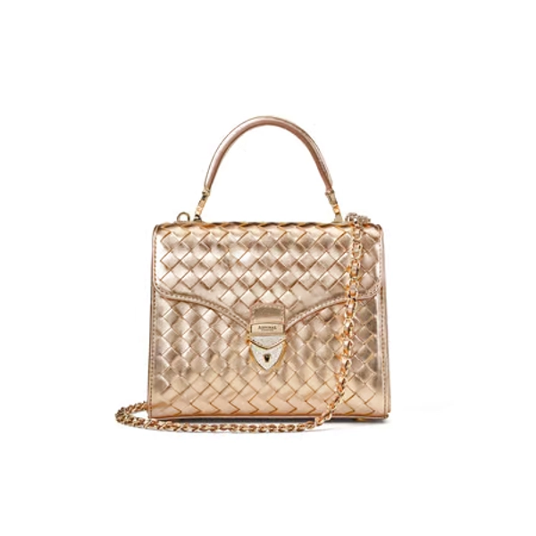 Midi Mayfair® in Champagne Metallic Woven Leather