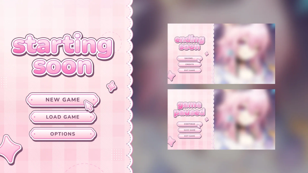 Game Menu Inspired Status Screen Overlays V1 - Gingham by rachelcartistry (@rachelcartistry)