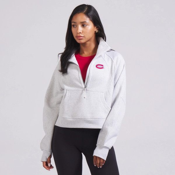 Women's Montreal Canadiens lululemon Heather Gray Scuba Oversized Half Zip Top