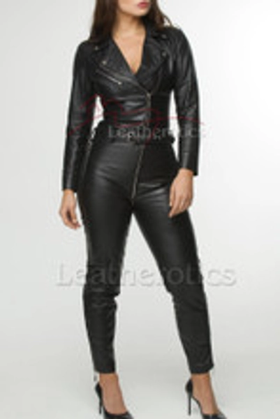Custom Made One Piece Leather Suit For Women