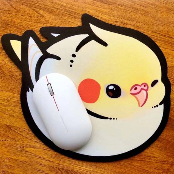 Chibi Bird Mouse Pads Cute Cockatiel Parrot Owl Sparrow - A