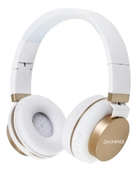 Auriculares Bluetooth Jahro JH-077BK Over-ear, Inalámbricos con Micrófono y Radio FM, Blanco