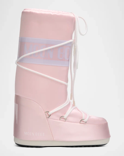 Icon Pearly Satin Knee-High Snow Boots