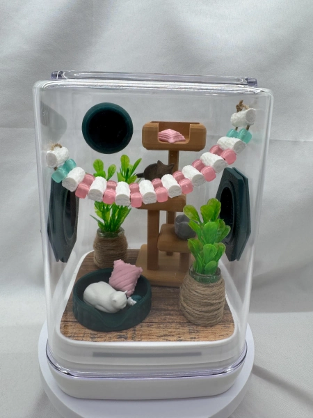 Accessories for cat themed jumping spider enclosure, accessories, 3d printed