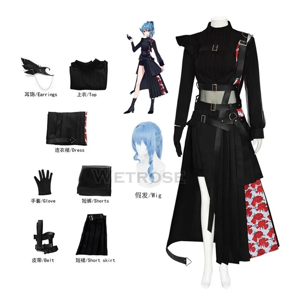 [Wetrose] Suisei Hosimati 5th Anniversary 星街すいせい Hololive Cosplay Costume Wig Full Set