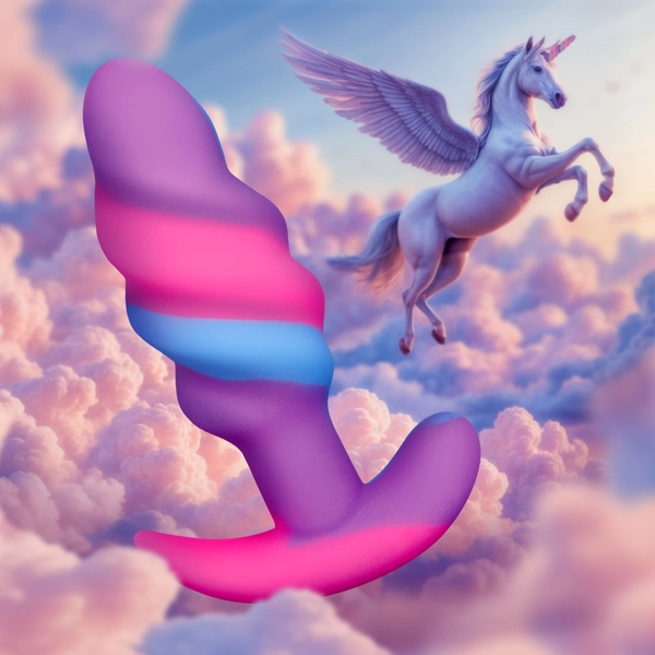Unicorn Swirl Silicone Butt Plug - Small - Creature Cocks