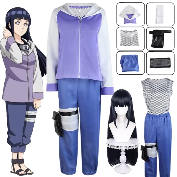 Anime Hyuga Hinata Cosplay Costume Ninja Hinata Hyuga Purple Uniform Wig Halloween Carnival Party Outfits for Women Cos - AliExpress 200000532