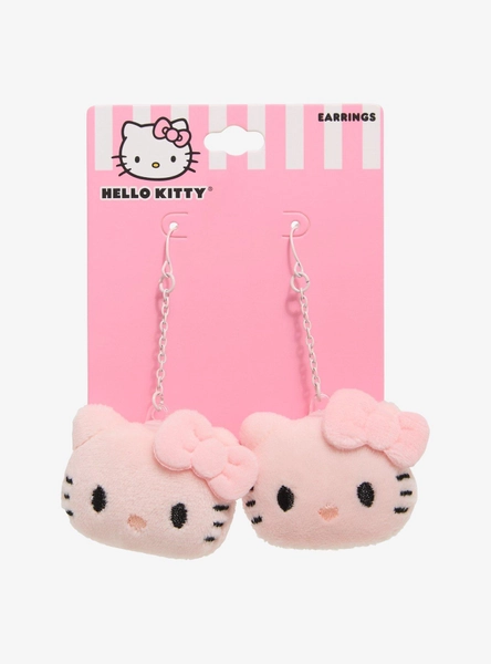 Hello Kitty Pink Plush Drop Earrings