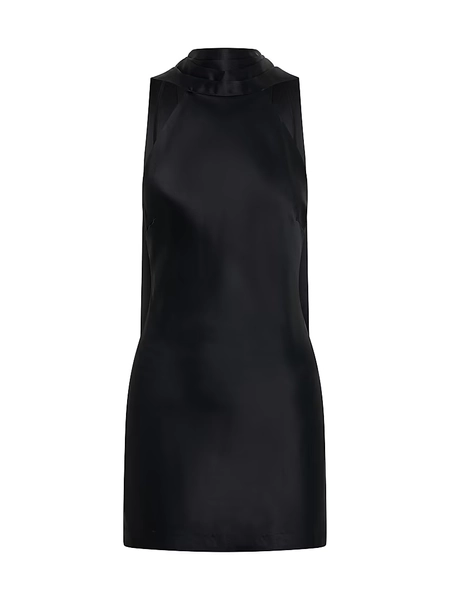 Lita Satin Scarf Open-Back Minidress
