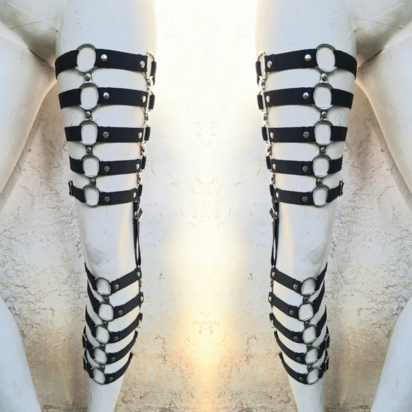 elastic leg harness garter belt black and white XS-XXXL