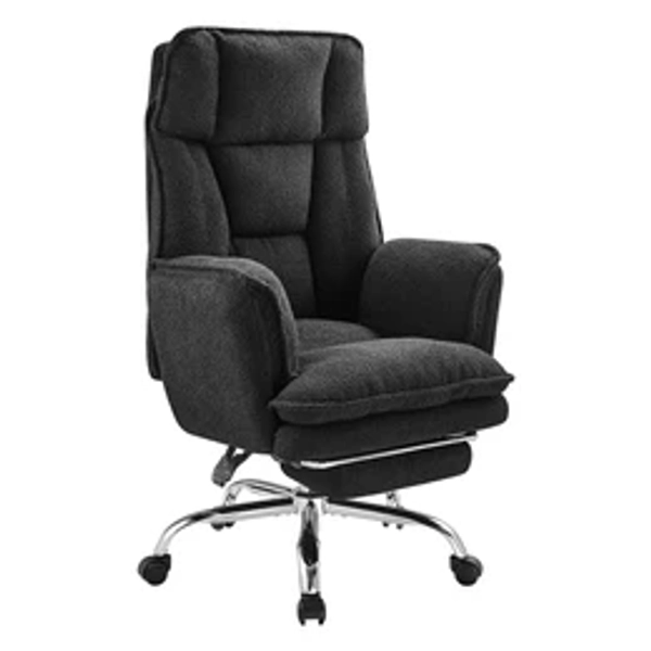 Ergolux Ergonomic Lounge Recliner Office Chair (Black Boucle)