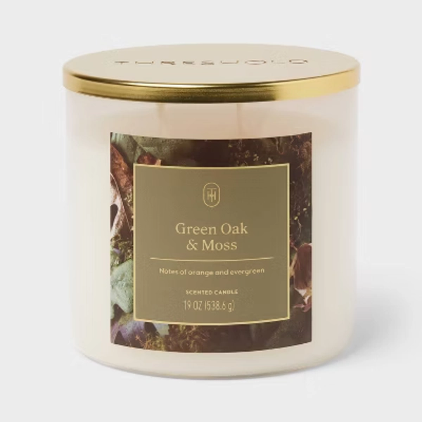 3 Wick Lidded Green Oak and Moss Jar Candle 19oz - Threshold™