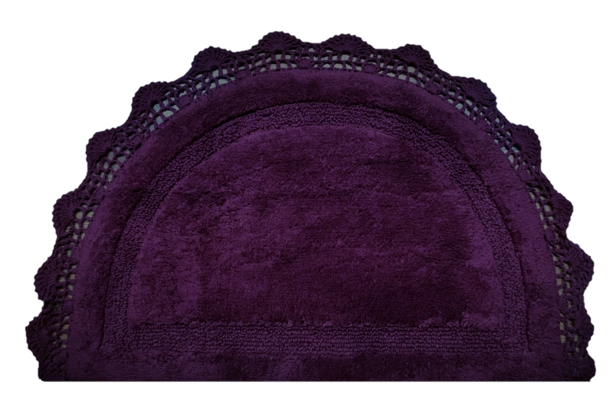 Dovecove Crochet Circle 100% Cotton Non-Slip Floral Bath Rug & Reviews | Wayfair