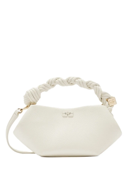 GANNI: Mini Bou Logo-Plaque Tote Bag