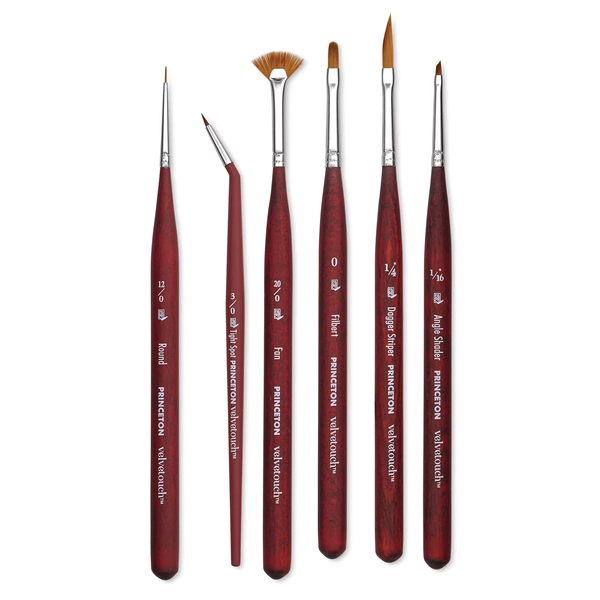 Princeton Velvetouch Synthetic Mini Brush Assorted Minis Set of 6