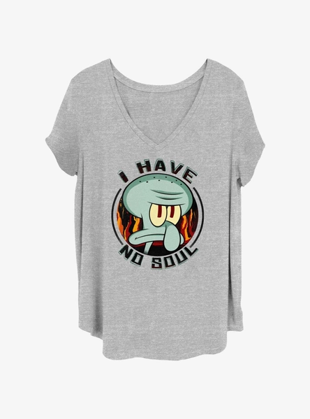 Spongebob Squarepants Squidward I Have No Soul Girls T-Shirt Plus Size
