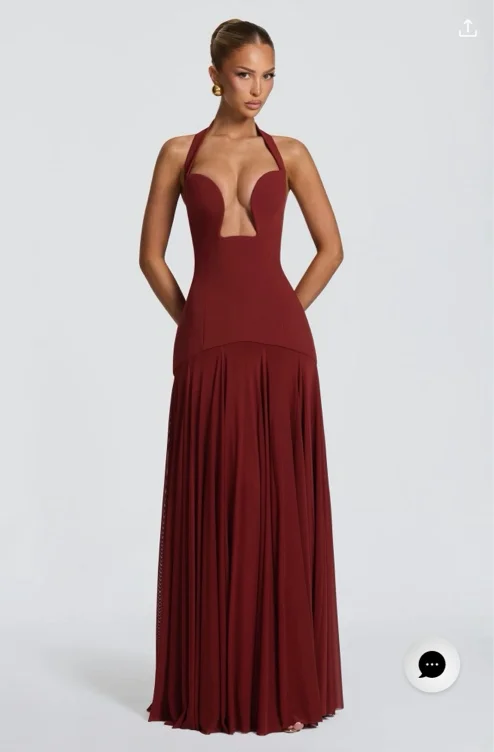 CYRENE MAXI DRESS - DEEP RUST