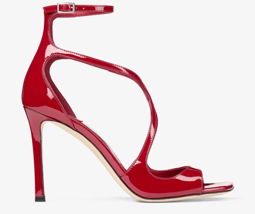 Ruby Red Patent Leather Sandals - Azia 95 - US9