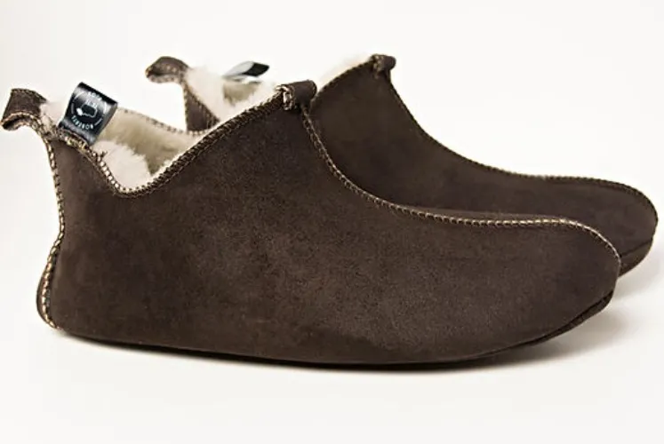 Sheepskin Slippers Brown 100% Real Fur 