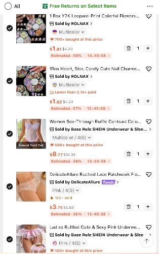 SHEIN content cart 🎀