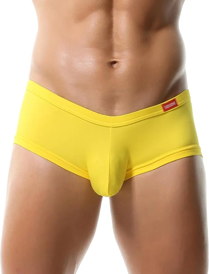 TADUANO Men's Underwear Boxer Trunk Briefs Low Rise Sexy Fashion with Pouch Mini Sport Underpants - Small Yellow