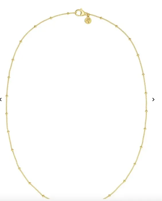 Beaded Chain Necklace Gold