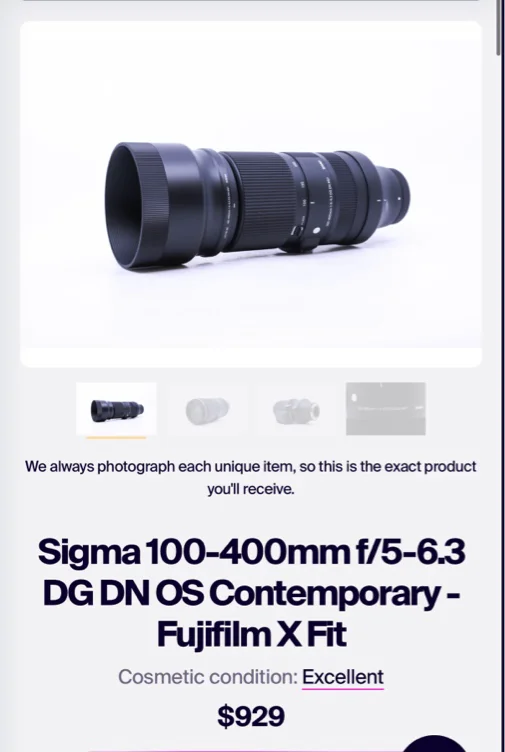 fujifilm 100-400 mm X fit lens 