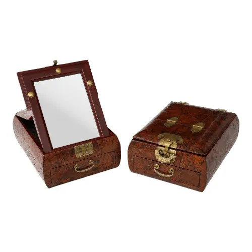 1950s Burl-wood Chinese Jewelry Boxes 