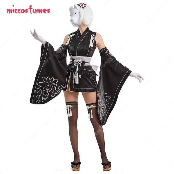 Miccostumes 2B Cosplay Costume Kimono Set for Women Cosplay Costumes - AliExpress 200000532