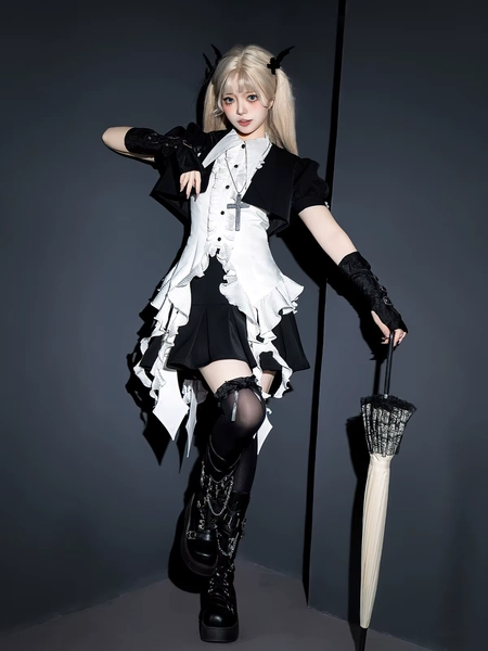 Shard Gem - Gothic Lolita Skirt Set with Sleeveless Shirt & Short Jacket by Designer's Gift - AliExpress 200000532