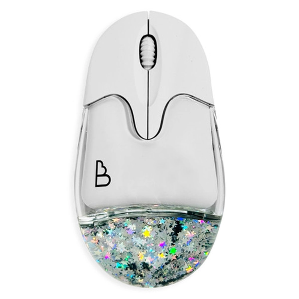 White Liquid Glitter Rechargeable Wireless Mouse | Beyondbailey