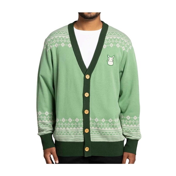 Pikachu Pokรฉmon Holiday Green Cardigan - Adult