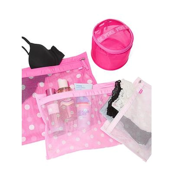 4-Piece Delicates Wash Bag Set, Pink, One Size - Women's Small Accessories - PINK