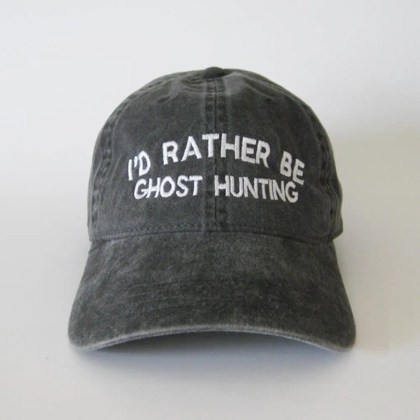 I'd rather be ghost hunting cap hat dad cap dad hat embroidered hat trendy cap halloween cap Washed Cotton Cap