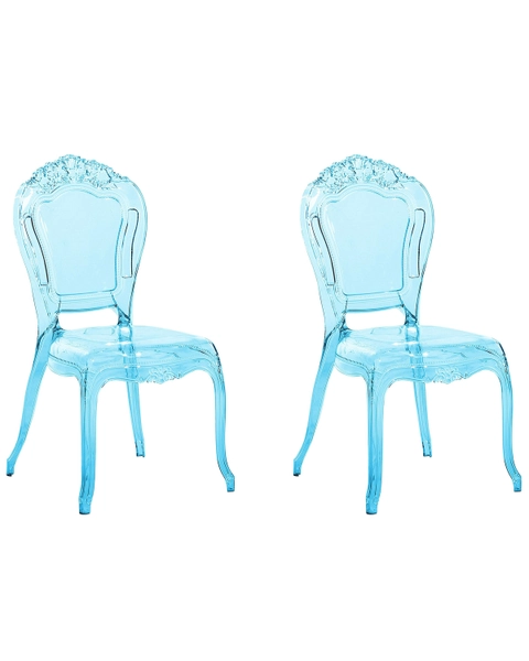 Set of 2 Dining Chairs VERMONT Light Blue