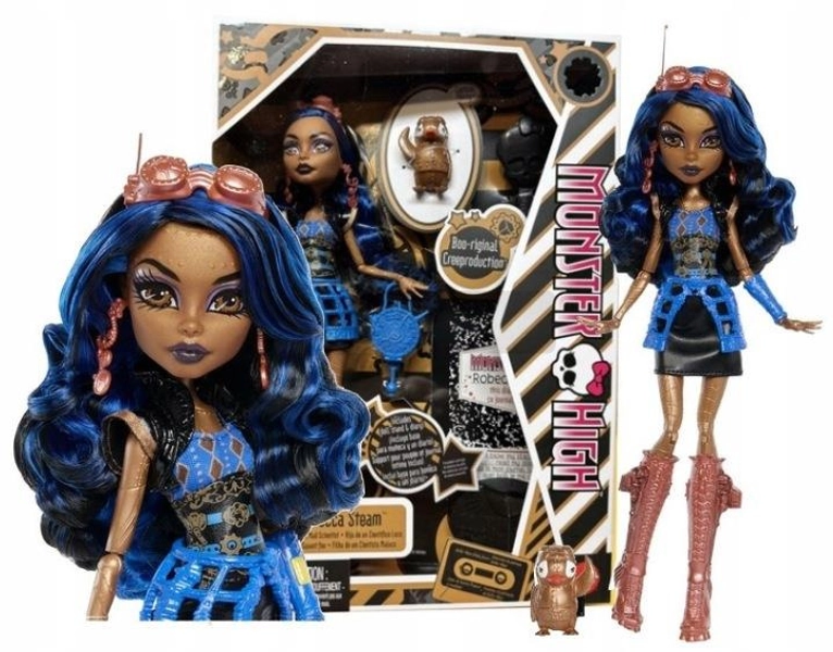 LALKA MONSTER HIGH REPRODUKCJA Robecca Steam córka Robota + Kapitan Penny JHK59