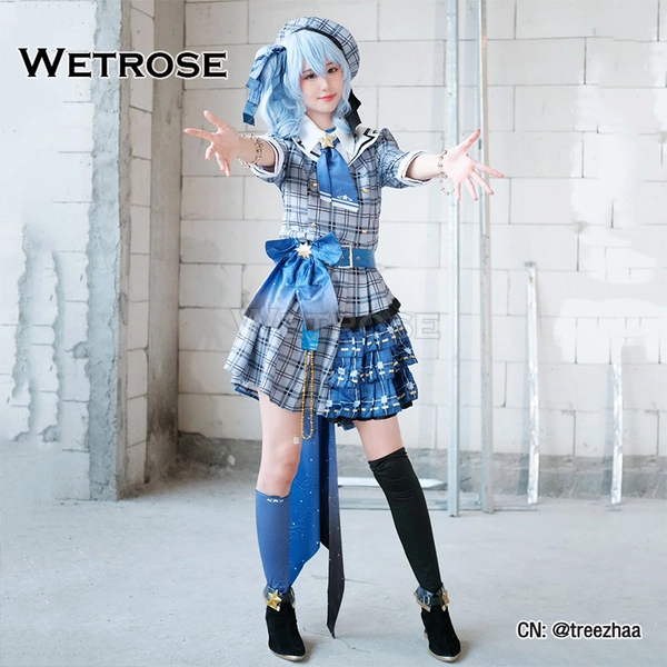 [Wetrose] In Stock Hosimati Suisei 星街すいせい コスプレ Hololive Vtuber Cosplay Costume Suisui Classic Wig Hat Full Set