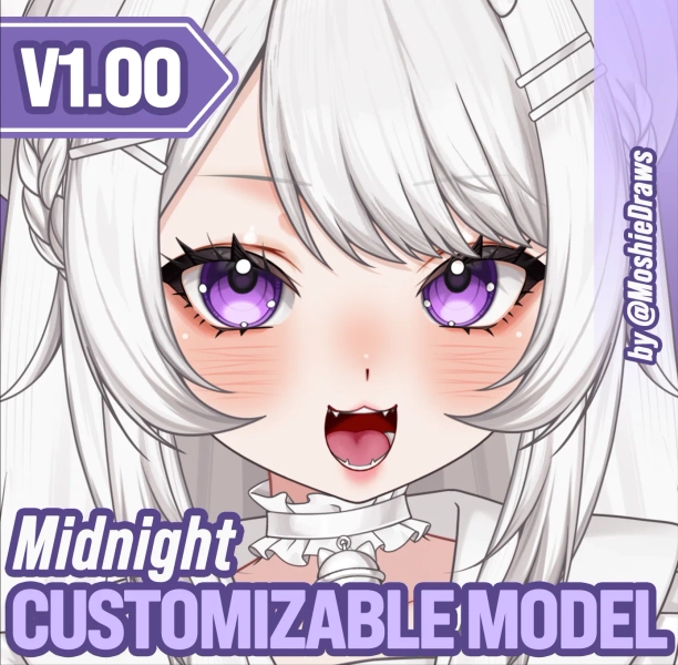 Midnight Customizable VTuber model by Moshie Studio (@MoshieStudio)