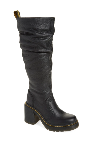 DR Marten Kasey Ruched Leather Tall Boot