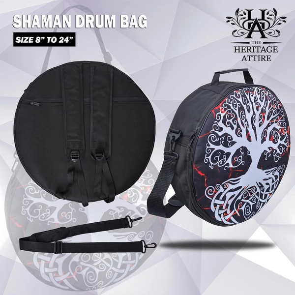 Buffalo Drum Bag | Handcrafted Case, Adjustable Strap