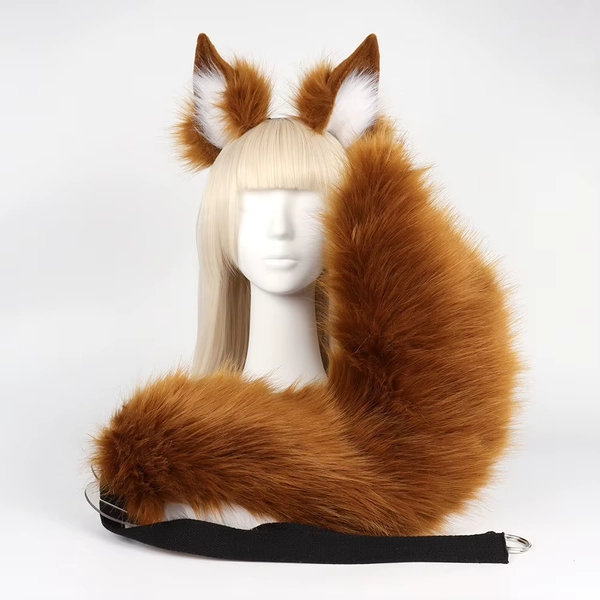 Simulation süße Plüsch Tier Schwanz Tier Ohr Comic Show Dress Up Fuchs Ohren Stirnband Fuchsschwanz - AliExpress
