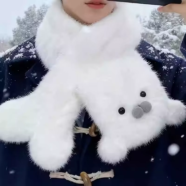 Nette Fisch und Pinguin Schal Kinder Student Kreuz Pelzigen Schal Handschuhe Sets Nackenschutz Kawaii Mädchen Winter Warm Plüsch schal - AliExpress 200000297