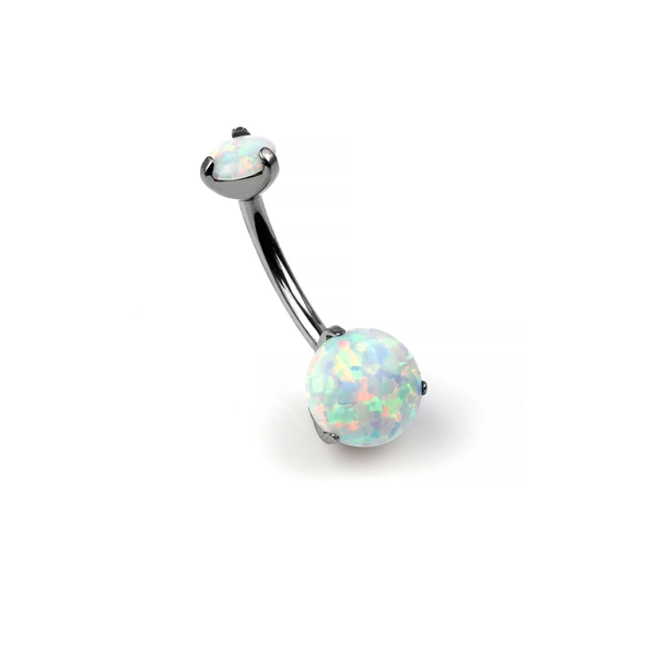 Titanium Internally Threaded Prong-Set Opal Navel