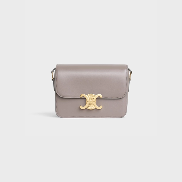 TEEN TRIOMPHE BAG IN SHINY CALFSKIN - PEBBLE | CELINE