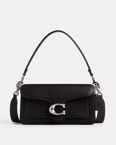Silver/Black Tabby Shoulder Bag 26