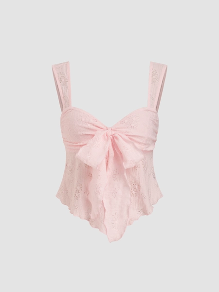 Top Caleçon en Dentelle avec Nœud Papillon